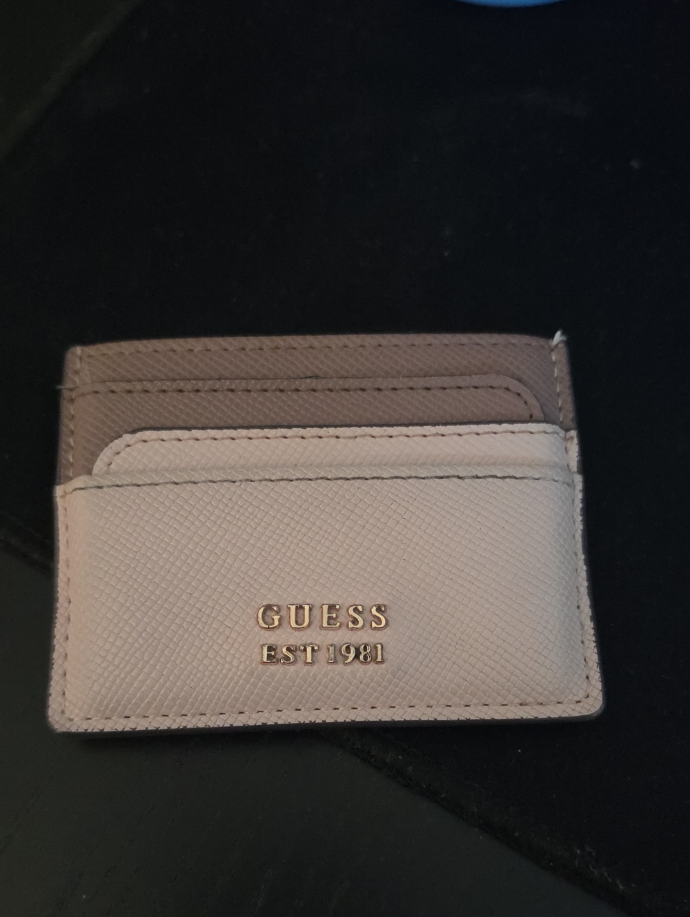 Guess Two-Tone Card Holder in Blush and Taupe